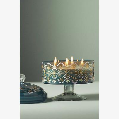 Anthropologie Aurora Fruity Blackberry Cedar Etched Glass Candle
