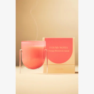 Anthropologie Found Notes Floral Orange Blossom & Santal Glass Candle