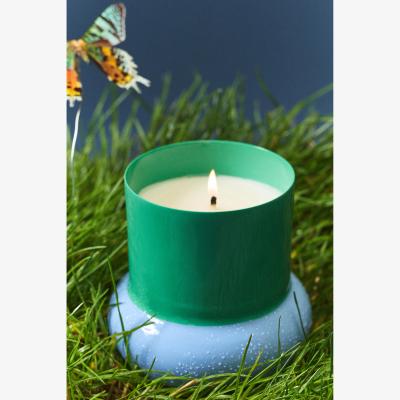 Anthropologie Maisie Floral Fresh Grass & Hyacinth Enamel Candle