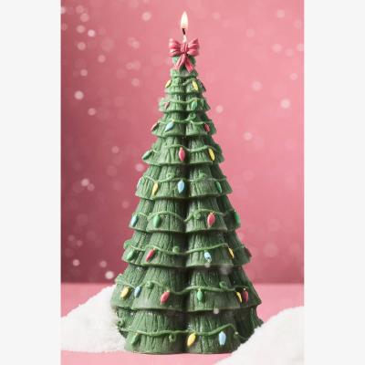 Anthropologie Festive Tree Decorative Shaped Wax Candle
