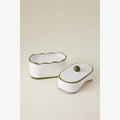 Anthropologie Paddywax Cherie Smoked Pistachio Ceramic Candle with Lid