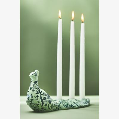 Anthropologie Peacock Ceramic Candle Holder