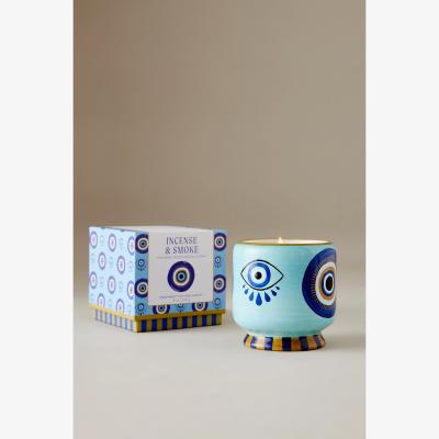 Anthropologie Paddywax Incense & Smoke Hand-Painted Ceramic Candle