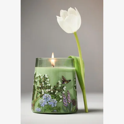 Anthropologie the GETAWAY Fresh Bergamot & Green Tea Boxed Candle