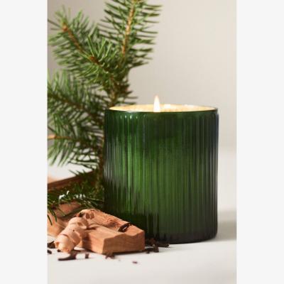 Anthropologie Capri Blue Woody Fir & Firewood Boxed Glass Candle