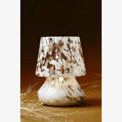 Anthropologie Cheena Floral Dark Berry & Amber Mushroom Lamp Candle