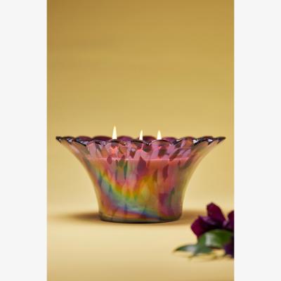 Anthropologie Cheena Floral Night Gardenia Glass Floral Candle