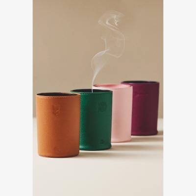 Anthropologie Icon Embossed Woody White Cedar & Thyme Glass Candle