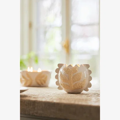 Anthropologie Reese Emry Design Anabella Mae Woody Mahogany Sage & Coconut Ceramic Candle