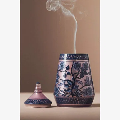 Anthropologie Ana Floral Rose & Oud Glass Candle