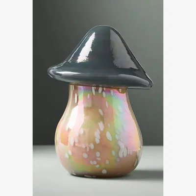 Anthropologie Mushroom Fruity Vanilla & Dark Plum Glass Candle