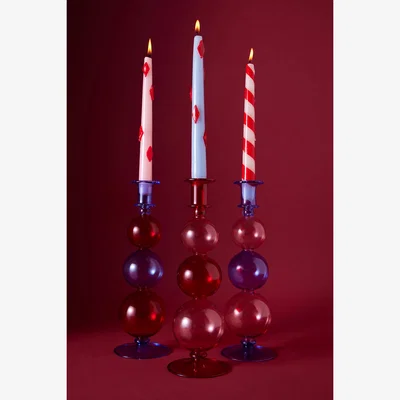 Anthropologie Anna + Nina The Endless Love Bubble Glass Tape Candle Holder