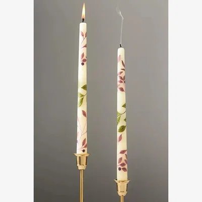 Anthropologie Handpainted Harvest Taper Candles, Set of 2