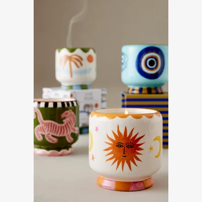 Anthropologie Paddywax Orange Blossom Hand-Painted Ceramic Candle