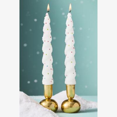 Anthropologie Festive Holiday Tree Tapers, Set of 2