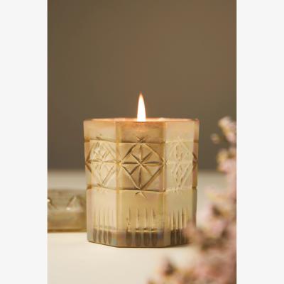 Anthropologie Luna Woody Violet Cypress Glass Jar Candle