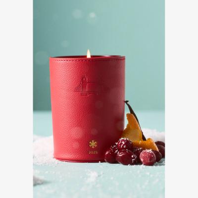 Anthropologie London Icon Embossed Fruity Mulled Berries Glass Candle