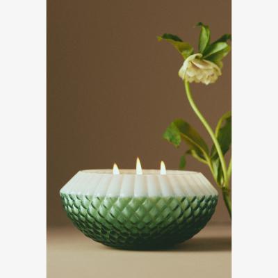 Anthropologie Bibi Glass Cedar Leaf & Oak Candle