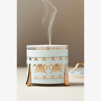 Anthropologie The Met x Anthropologie Floral Sueded Rose Ceramic Candle