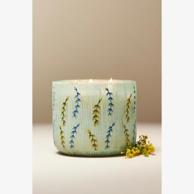 Anthropologie Astrid Fresh Azure Coastline Glass Candle
