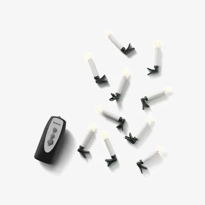 Barker and Stonehouse Pack of 10 LED Twinkling Tree Candles, White Plastic | Barker & Stonehouse