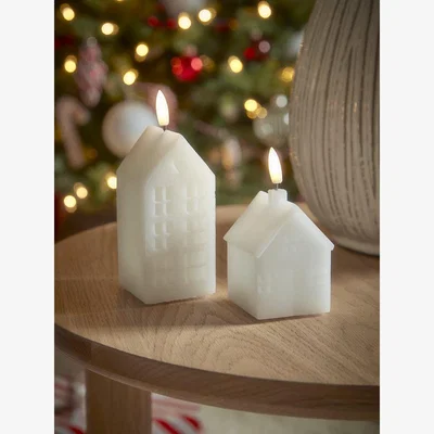 Cox and Cox Two LED Festive House Candles