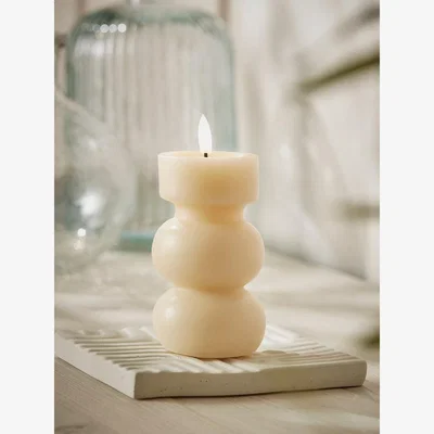 Cox and Cox LED Abstract Faux Candle - Ivory