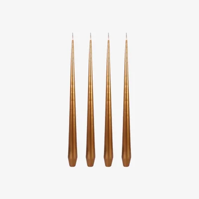 Casa by JJ Aurora Small Slender Taper Candles - Gold