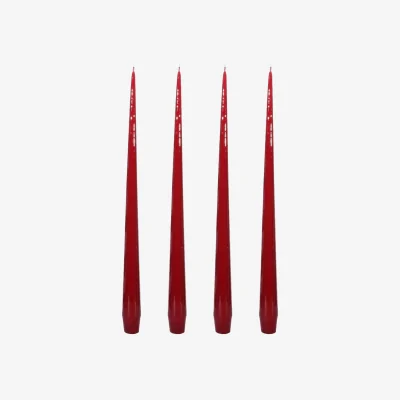 Casa by JJ Aurora Medium Slender Taper Candles - Red