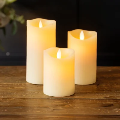 Christow Flicker Flame LED Candles with Remote (Set of 3)