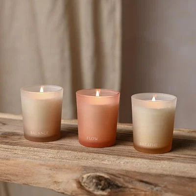 Dunelm Serenity Tranquil Set of 3 Flow, Balance & Breathe Votive Candles