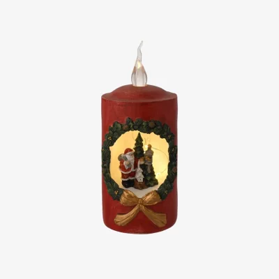 Dunelm The Christmas Gift Co Regal Tidings Santa Tree Scene LED Christmas Candle