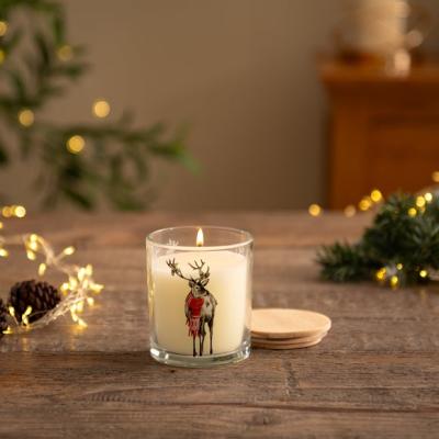 Dunelm Christmas Stag Linen Candle