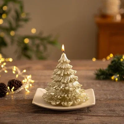 Dunelm Gold Tree Shaped Candle