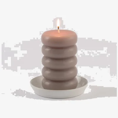 Dunelm Unscented Rib Shaped Pillar Candle