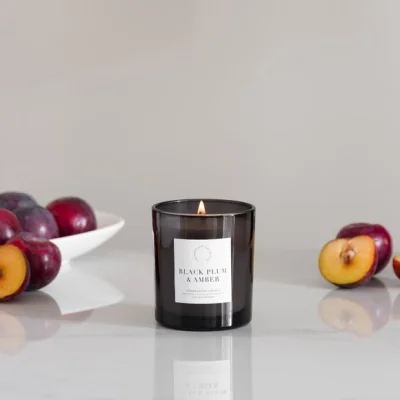 Dunelm Simplicity Collection Black Plum Candle