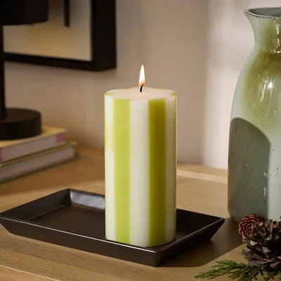 Dunelm Stripe Pillar Candle