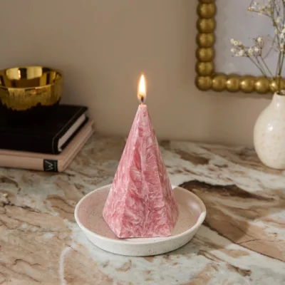 Dunelm Midnight Zodiac Unscented Pyramid Shaped Marbled Candle