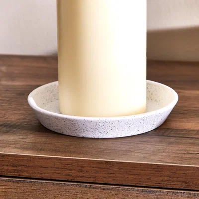 Dunelm Candle Plate, 12cm White