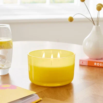 Dunelm Lemon and Yuzu Wick Candle Yellow