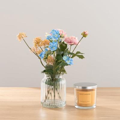 Dunelm Artificial Ranunculus Bouquet in Vase & Sweet Jasmine Candle Gift Set