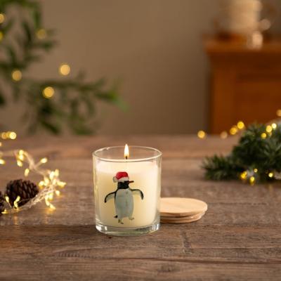 Dunelm Christmas Penguin Linen Candle