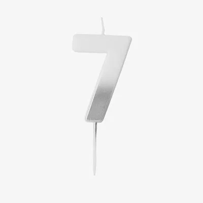 Dunelm Silver Ombre Number '7' Candle