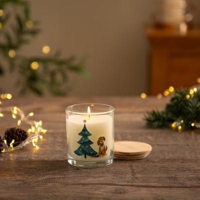Dunelm Christmas Dogs Linen Candle
