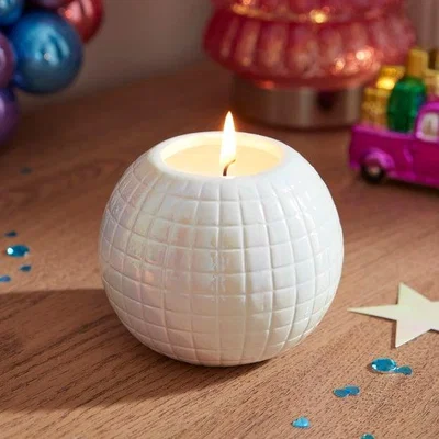 Dunelm Iridescent Disco Ball Pink Sugar Candle