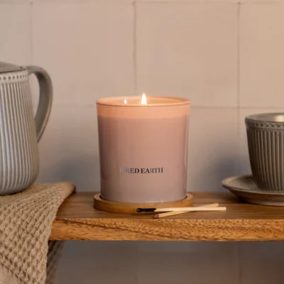 Dunelm Fired Earth Darjeeling & Damask Rose Candle