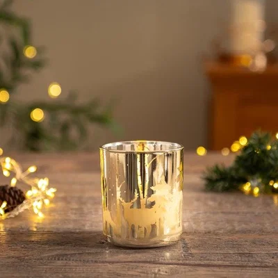 Dunelm Gold Woodland LED Candle