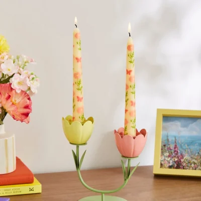 Dunelm Floral Printed Taper Candles