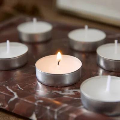 Dunelm Pack of 24 Unscented White Tealights