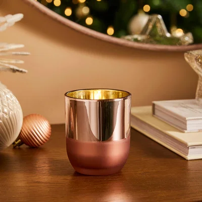 Dunelm Cinnamon, Nutmeg & Orange Two-Tone Candle Pink